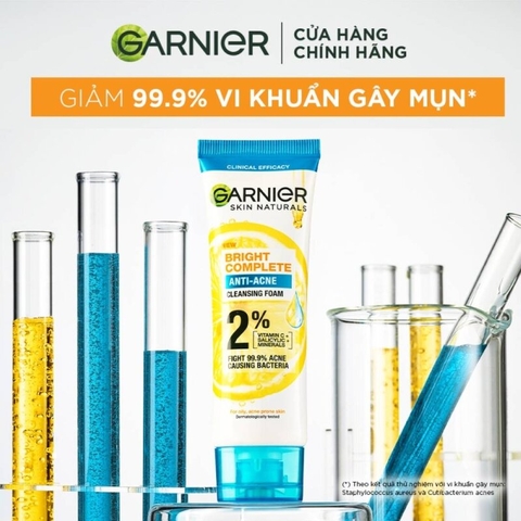 Sữa Rửa Mặt Ngăn Ngừa Mụn Garnier Skin Naturals Bright Complete Anti-Acne Cleansing Foam