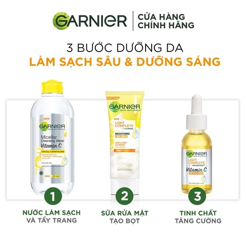 Sữa Rửa Mặt Dạng Bọt Garnier Light Complete Speed Brightening Whip Foam