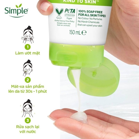 Sữa Rửa Mặt Simple Moisturising Facial Wash Dành Cho Da Khô và Da Nhạy Cảm 150ml