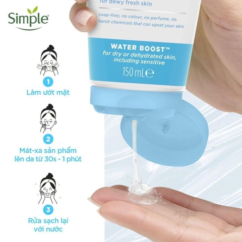 Sữa Rửa Mặt Simple Dưỡng Ẩm Cho Da Dạng Gel 150ml