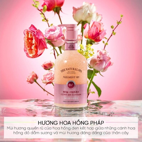Sữa Tắm Hạt Veilment Natural Spa Hương Chanh Và Muối Biển 600g