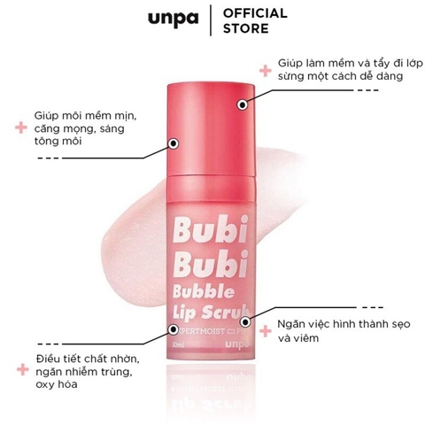 Tẩy Tế Bào Chết Môi Unpa Bubi Bubi Bubble Dạng Sủi Bọt 10ml