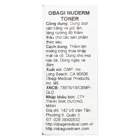 Nước Cân Bằng Obagi Dành Cho Mọi Loại Da 198ml