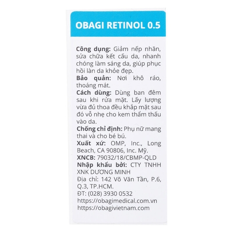 Kem Dưỡng Obagi Retinol Ngăn Ngừa Lão Hoá Da 28g