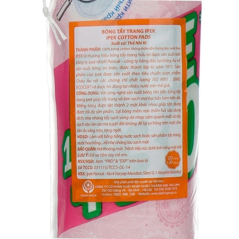 Bông Tẩy Trang Ipek 150 Miếng