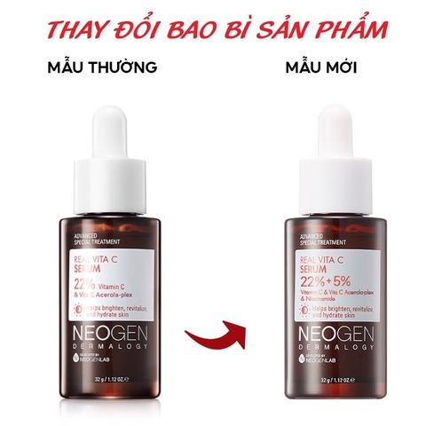 Serum Neogen Dermalogy Dưỡng Sáng Da, Mờ Thâm Real Vita C 22% + 5% Niacinamide (Mới)