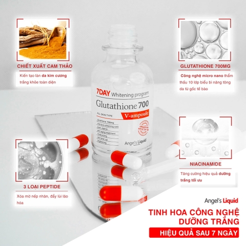 Serum Angel's Liquid 7Day Whitening Program Glutathione 700 V-Ample Dưỡng Trắng Da 30ml