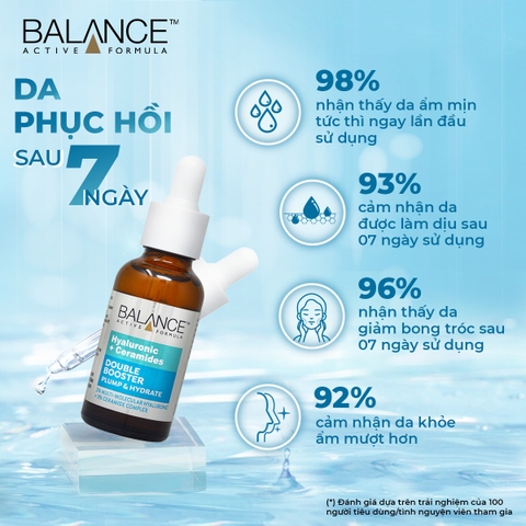 Tinh Chất Balance Active Formula Dưỡng Ẩm 2% Hyaluronic + 3% Ceramides Double Booster 30ml
