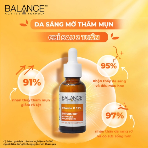 Tinh Chất Balance Active Formula Làm Sáng Da Vitamin C 12% Supershot 30ml