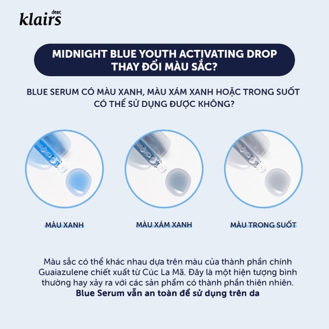 Tinh Chất Dear Klairs Phục Hồi Da Và Dưỡng Ẩm Midnight Blue Youth Activating Drop 20ml