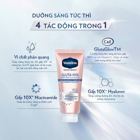 Sữa Dưỡng Thể Vaseline Gluta-Hya Nâng Tông Tức Thì 300ml