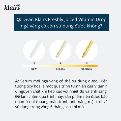 Tinh Chất Dear Klairs Dưỡng Sáng Và Làm Đều Màu Da Freshly Juiced Vitamin Drop 35ml