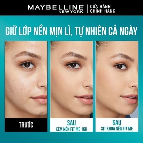 Xịt Khóa Nền Cố Định Trang Điểm Maybelline Fit Me Matte + Poreless Setting Spray 60ml