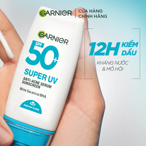 Serum Chống Nắng Garnier 12H Kiềm Dầu & Hỗ Trợ Giảm Mụn 30ml
