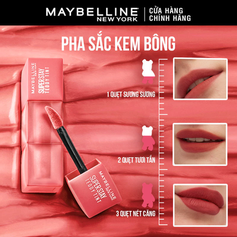 Son Kem Bông Maybelline Superstay Teddy Tint Bền Màu 5ml