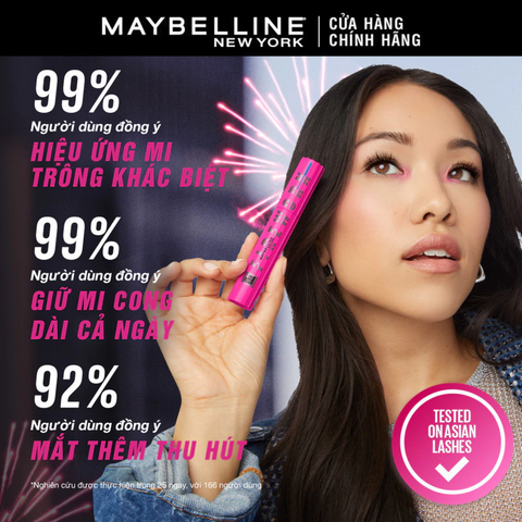 Mascara Maybelline Firework Waterproof Cong Dài Và Tỏa Mi 360 Độ 8.75ml