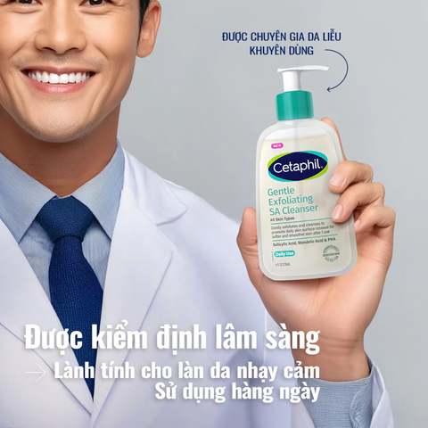 Gel Rửa Mặt Cetaphil Gentle Exfoliating SA Cleanser Sạch Sâu, Tẩy Tế Bào Chết Dịu Nhẹ