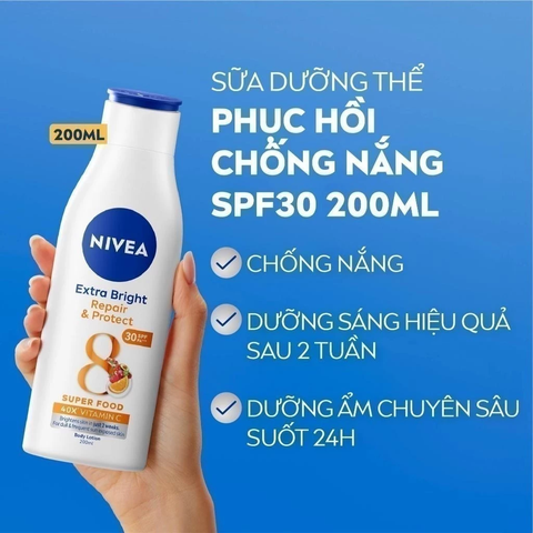 Sữa Dưỡng Thể Nivea Giúp Phục Hồi & Chống Nắng SPF 30