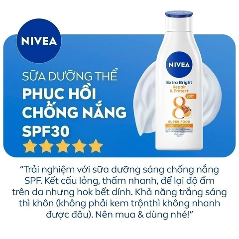 Sữa Dưỡng Thể Nivea Giúp Phục Hồi & Chống Nắng SPF 30