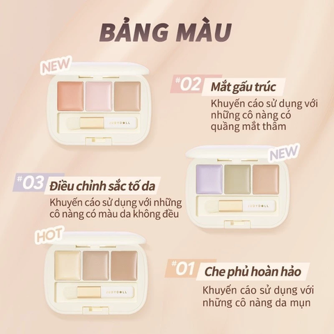 Kem Che Khuyết Điểm 3 Ô Judydoll Concealer Palette 8.5g