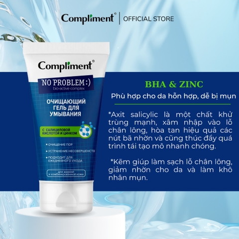 Sữa Rửa Mặt Giảm Mụn Compliment No Problem 200ml