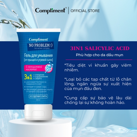 Sữa Rửa Mặt Giảm Mụn Compliment No Problem 200ml