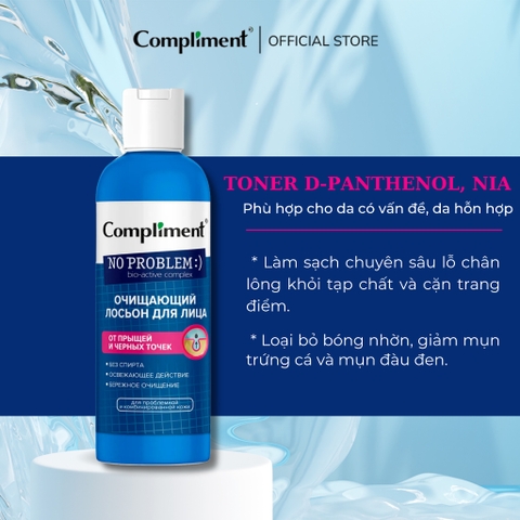 Nước Hoa Hồng Compliment No Problem Cấp Ẩm, Kiềm Dầu, Mờ Thâm 200ml