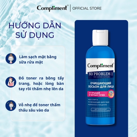 Nước Hoa Hồng Compliment No Problem Cấp Ẩm, Kiềm Dầu, Mờ Thâm 200ml