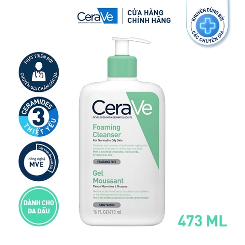 Sữa Rửa Mặt CeraVe  Giúp Làm Sạch Và Cấp Ẩm Dành Cho Các Loại Da