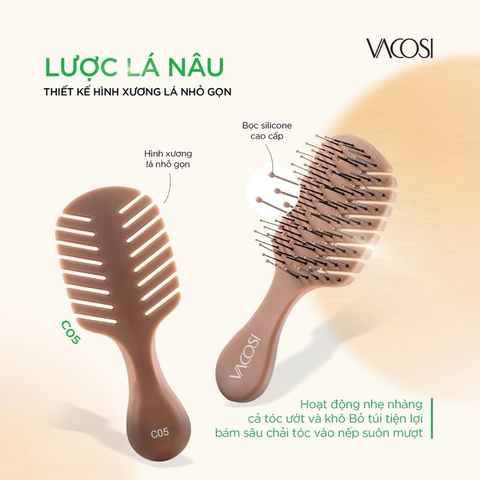 Lược Nhựa Gỡ Rối Vacosi Hair Brush Mini Size - C05