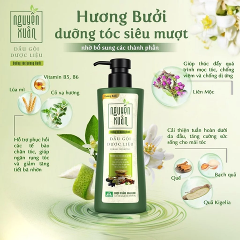 Dầu Gội Dược Liệu Nguyên Xuân Dưỡng Tóc Hương Bưởi