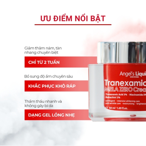 Kem Dưỡng Giảm Thâm Nám Chuyên Biệt Angel's Liquid Tranexamic Mela Zero Cream 50ml