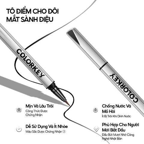Bút Kẻ Mắt Chống Nước Lâu Trôi Colorkey Floating Color Liquid Eyeliner 0.5g
