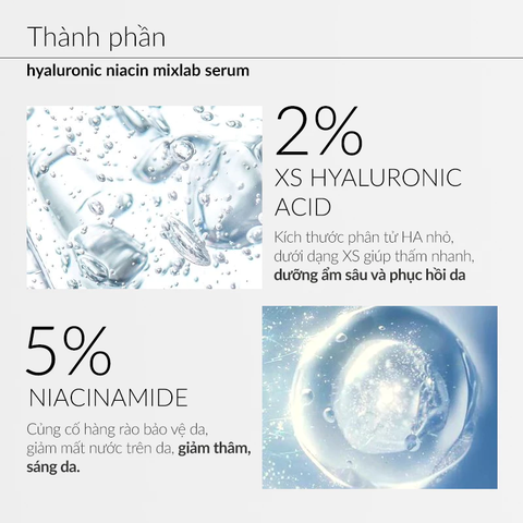 Serum 2% HA + 5% B3 Sáng Da, Mờ Thâm Nám Và Giảm Mụn Ekseption Hyaluronic NIACIN 75ml