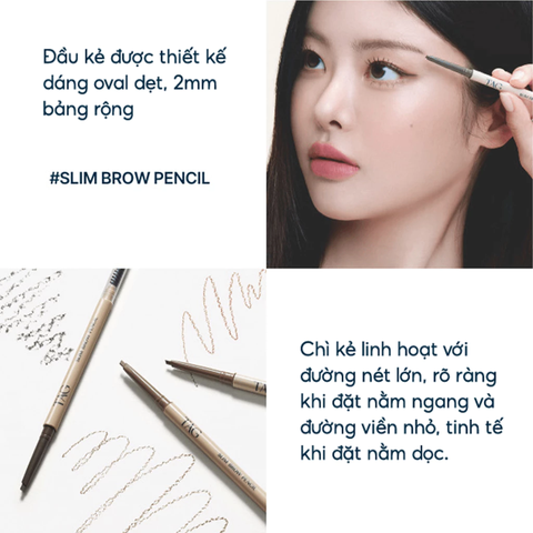 Chì Kẻ Chân Mày Mềm Mịn Lâu Trôi Kháng Nước TAG Slim Brow Pencil 0.06g
