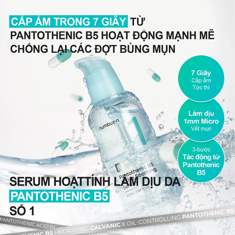 Tinh Chất Cấp Ẩm Căng Bóng Da Numbuzin No.1  Pantothenic B5 Active Soothing Serum 50ml