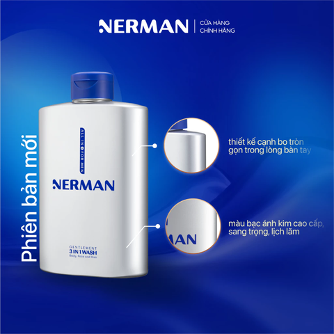 Sữa Tắm Gội Nam Giới Hương Nước Hoa Gentleman 3 In 1 Nerman 350ml