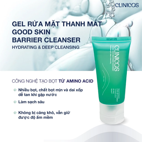 Gel Rửa Mặt Thanh Mát Clinicos Good Skin Barrier Cleanser 50ml