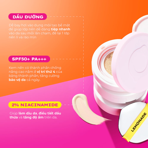 Phấn Nước Lemonade Supermatte Cushion Siêu Kiềm Dầu 15g
