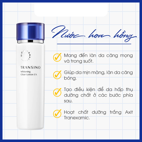Nước Hoa Hồng Dưỡng Trắng Da Transino Whitening Clear Lotion EX 150ml
