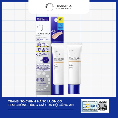 Kem CC Nâng Tông Trắng Sáng Transino Tone Up CC Cream SPF50+ 30g