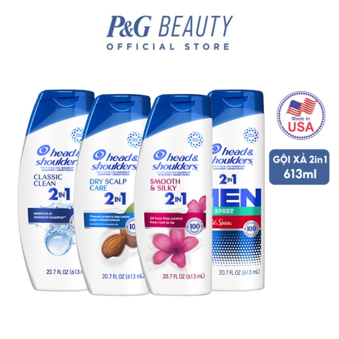 Dầu Gội Và Xả 2in1 Sạch Gàu Head&Shoulders Mỹ Sạch Sâu 613ml
