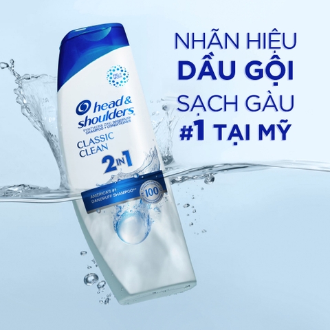 Dầu Gội Và Xả 2in1 Sạch Gàu Head&Shoulders Mỹ Sạch Sâu 613ml