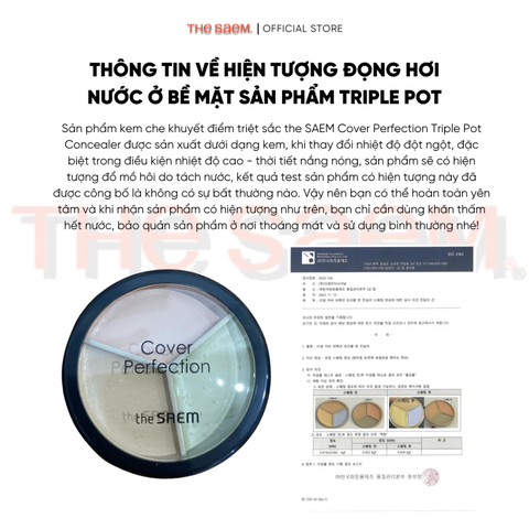 Che Khuyết Điểm Triệc Sắc The Saem Cover Perfection Triple Pot Concealer