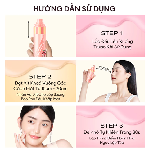 Xịt Khóa Makeup Colorkey Phiên Bản Ice-Cream Giúp Cố Định Lớp Trang Điểm 100ml