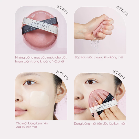 Bông Mút Trang Điểm 2 Mặt Tie Tie Amortals, Tán Nền Nhanh