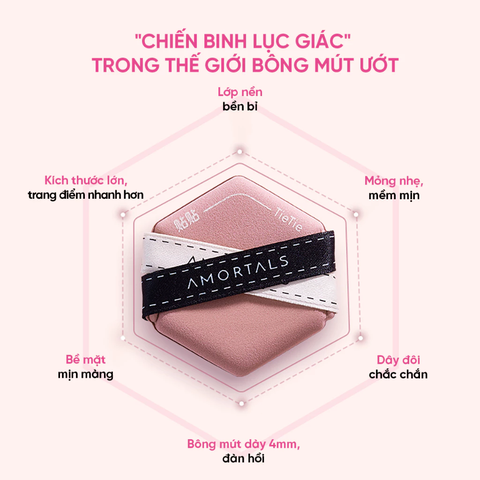 Bông Mút Trang Điểm 2 Mặt Tie Tie Amortals, Tán Nền Nhanh