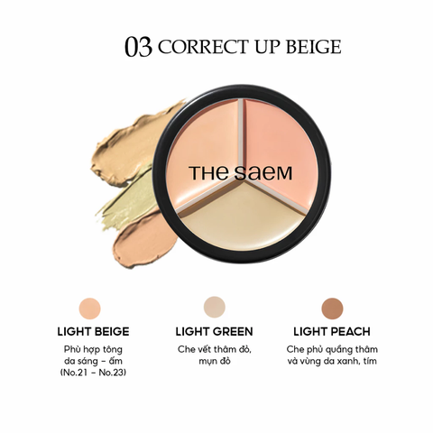 Che Khuyết Điểm Triệc Sắc The Saem Cover Perfection Triple Pot Concealer