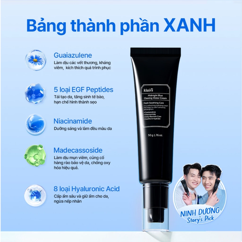 Kem Dưỡng Ẩm, Hỗ Trợ Tái Tạo Da Midnight Blue Clearing Water Cream 50g