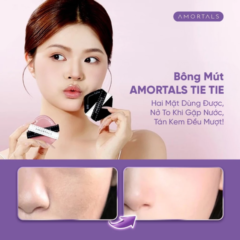 Bông Mút Trang Điểm 2 Mặt Tie Tie Amortals, Tán Nền Nhanh